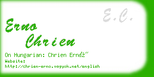 erno chrien business card